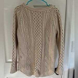 LL bean fisherman sweater, small, beige